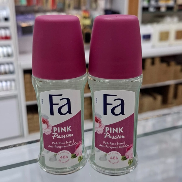 مام رول فا زنانه صورتی پینک پاسیون اصل ضد تعریق 48 ساعته 50 میل | FA PINK Passion Anti-Perspirant 48H 50ml
